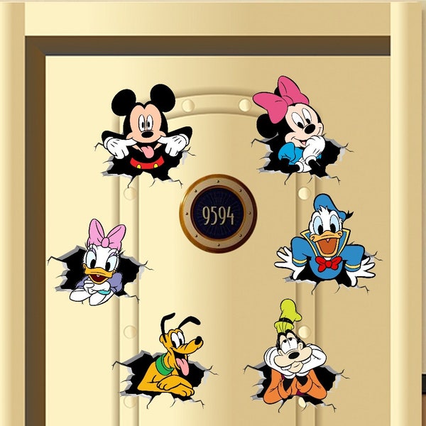 Mickey and Crew Bursting the Door of the Disney Cruise Suite Door Magnets/ Fabulous 5 Disney Door Magnet/ Cruise Magnet/Disney Cruise Decor/