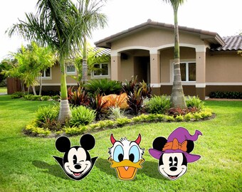 Halloween Disney Inspired Vampire Mickey Yard Sign/ Minnie, Goofy, Donald and Pluto Front Yard Decoration Halloween Decoration