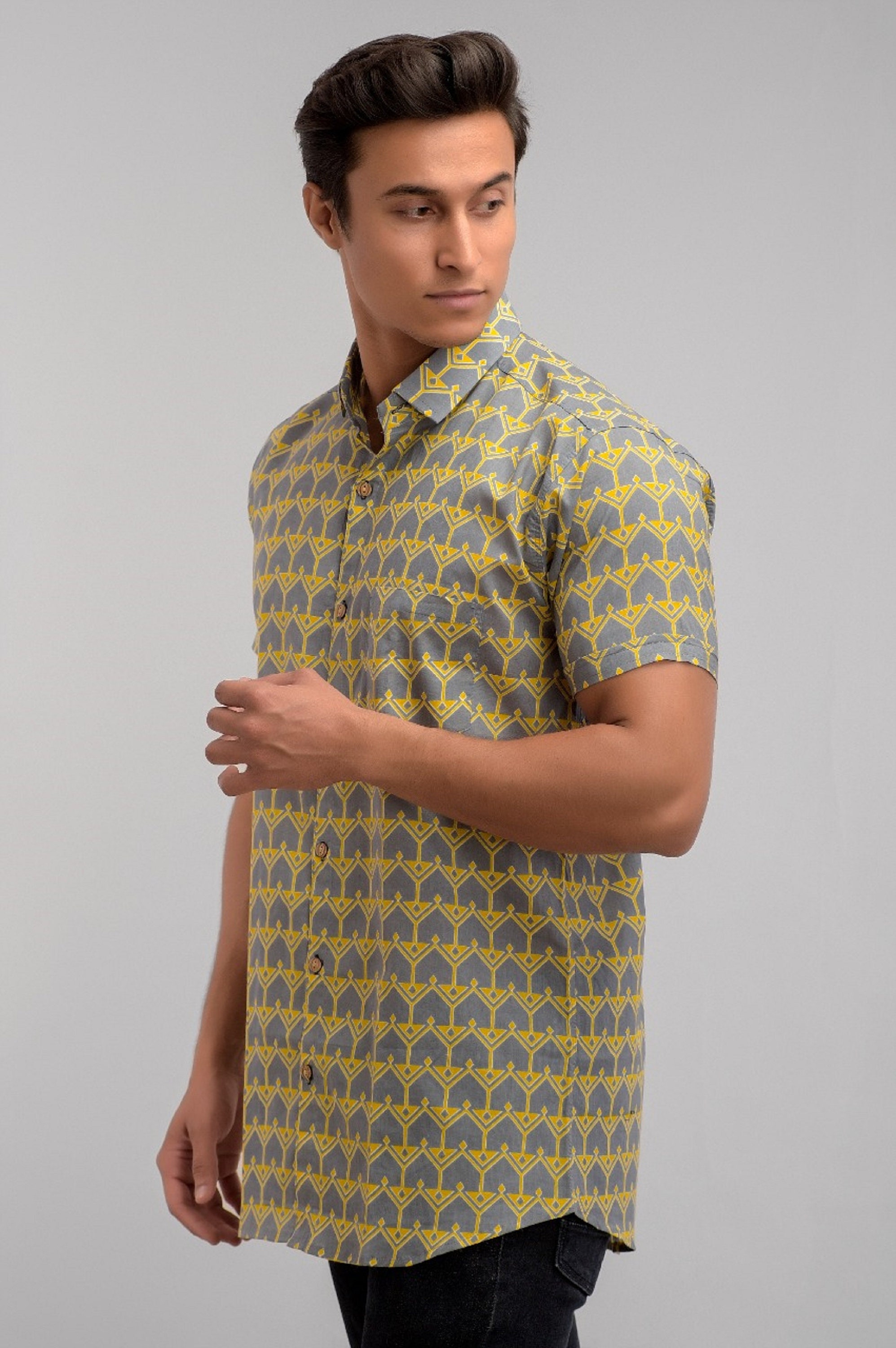 Handblock Print Handmade Mens Cotton Shirt Indian Hand Block Etsy