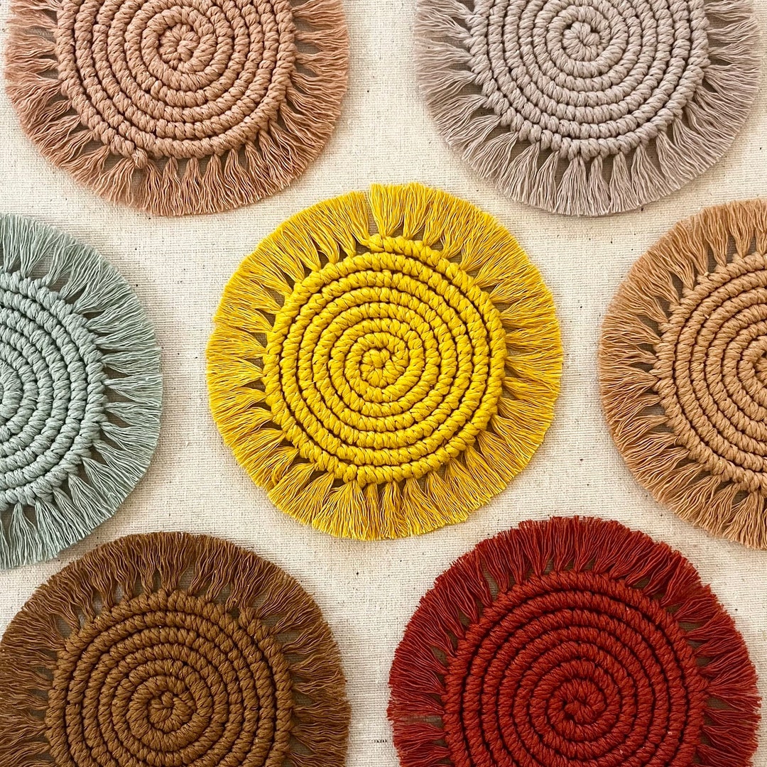Macrame Coasters Boho Coasters Plant Coasters Boho Home Etsy