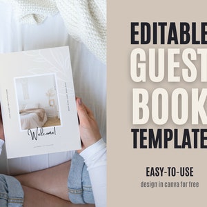 Plantilla de libro de bienvenida floral para Airbnb - Manual de la casa beige (Descarga digital)