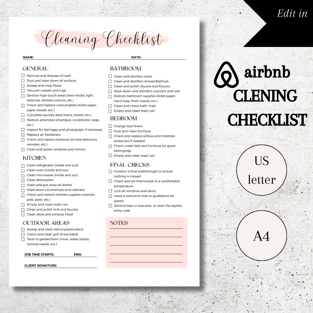 Airbnb Cleaning Checklist Template Cleaning Planner Etsy Airbnb Cleaning Checklist Template Cleaning Planner Etsy