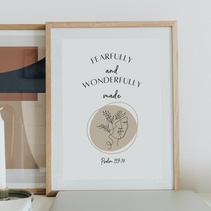 Christelijke digitale kunst aan de muur, angstaanjagend en prachtig gemaakt, Psalm 139:14