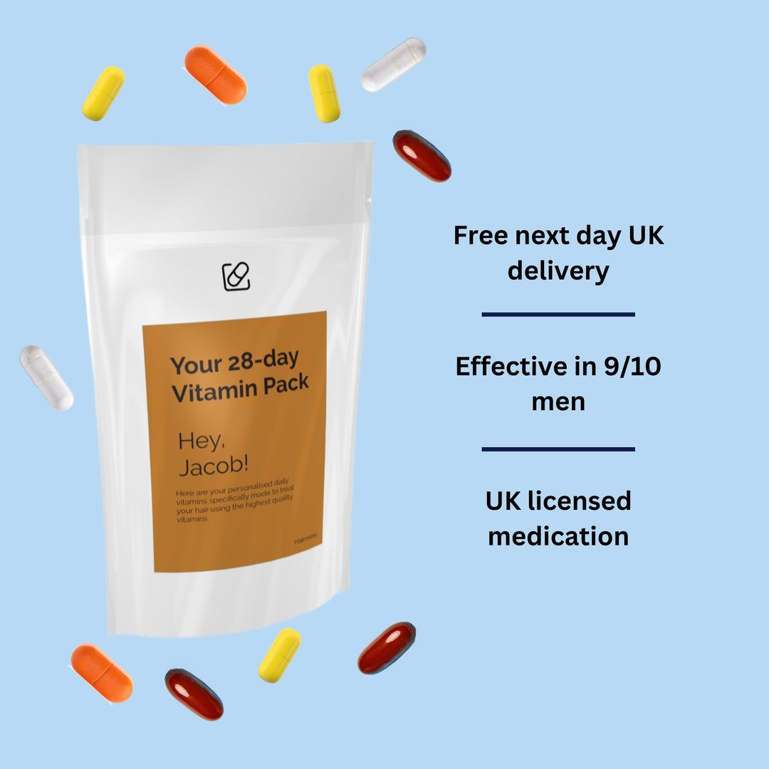 Personalised Hair Vitamins UK Daily Hair Supplements for Men Etsy