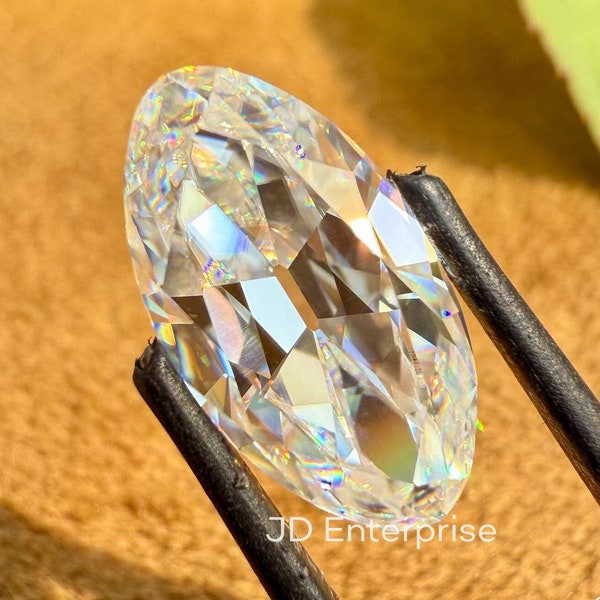 2.90 CT Elongated Moval Old Mine Cut Loose Moissanite for Vintage Style Customized Engagement or Wedding Ring, Antique Old Cut Moissanite