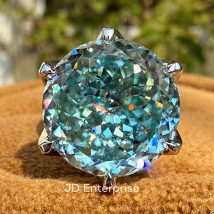 7.70CT Antike Portugieser Cut Blau Moissanite Verlobungsring, Solitär Ehering, Sechs Klauen Zinken Jubiläumsring, Versprechensring