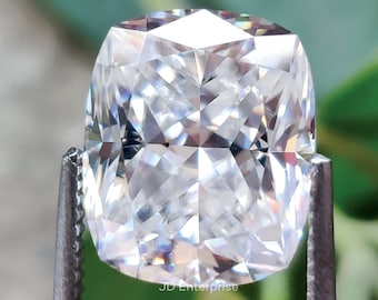 E/F VVS1 Elongated Crushed Ice Cushion Cut Colorless Loose Moissanite, Loose Stone for Making Jewelry, Handcrafted Excellent Fancy Cut