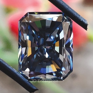 2.00CT Grey Radiant Cut Loose Moissanite for Engagement Ring/ Antique Cut/ Vintage for Ring/ Grey Radiant Moissanite for Wedding Ring