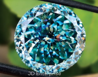 7.68CT Unique Portuguese Cut Blue Loose Moissanite for Engagement Ring, Vintage Moissanite Jewelry Making Stone, Anniversary Gift for Her