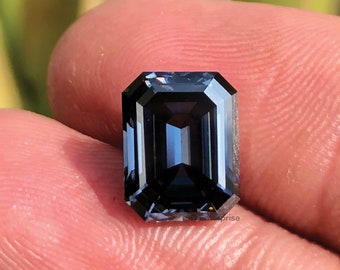 3.45CT Emerald Cut Dark Grey 10x8 mm Moissanite For Engagement Ring / Customized Jewelry With Handmade Moissanite / Emerald Solitaire Loose