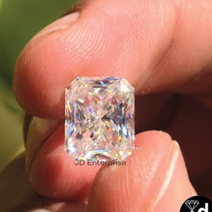 3.10CT Crushed Ice Radiant Cut Full White Loose Moissanite Diamond, Moissanite Engagement Ring, Moissanite Wedding Ring, Bridal Ring Set