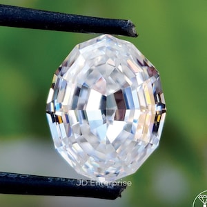 Colorless Step Cut Oval Loose Moissanite, Antique Cut Moissanite, Loose Moissanite for Custom Engagement Ring/Earrings/Pendant