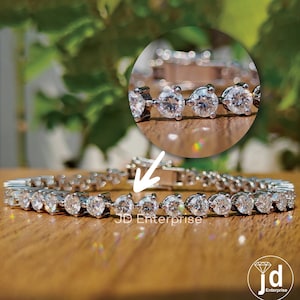 3.50 MM Round Cut Tennis Bracelet, Engagement Bracelet, Box Lock, Floating Bubble Bracelet, Bridal Set Bracelet, Anniversary Gift Bracelet
