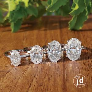 Oval Moissanite Ring, Oval Wedding Ring, Oval Engagement Ring, Oval Bridal Set Ring, Oval Anniversary Gift Ring, Oval Diamond Ring