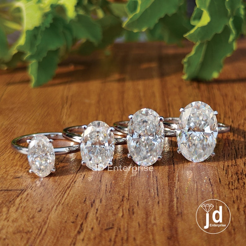 Oval Moissanite Ring, Oval Wedding Ring, Oval Engagement Ring, Oval Bridal Set Ring, Oval Anniversary Gift Ring, Oval Diamond Ring