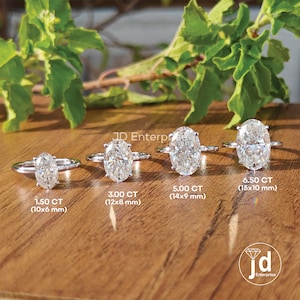 Oval Engagement Ring, Moissanite Wedding Ring for Women, 1.0/1.50/2.0 CT Oval Moissanite Solitaire Ring, Anniversary Gift Ring, Propose Ring