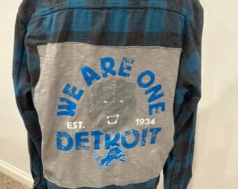 Detroit Lions Football vintage flannel Size Large