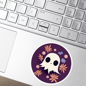 STICKER: Halloween Ghost sticker, 3 vinyl. Cute Ghost 画像 2