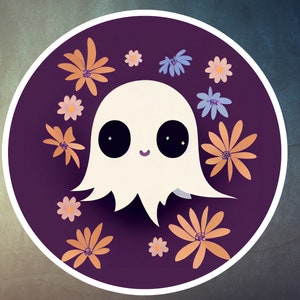 STICKER: Halloween Ghost sticker, 3 vinyl. Cute Ghost 画像 1