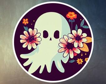 STICKER: Halloween Ghost sticker, 3" vinyl. Cute Ghost