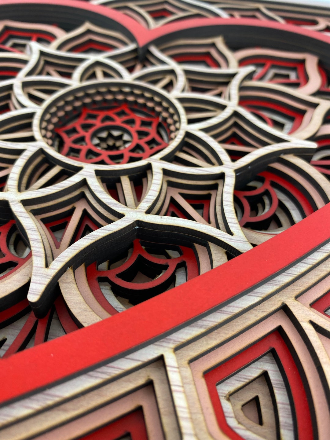 Heart Wood Mandala Wood Sign Wall Art Decor Etsy