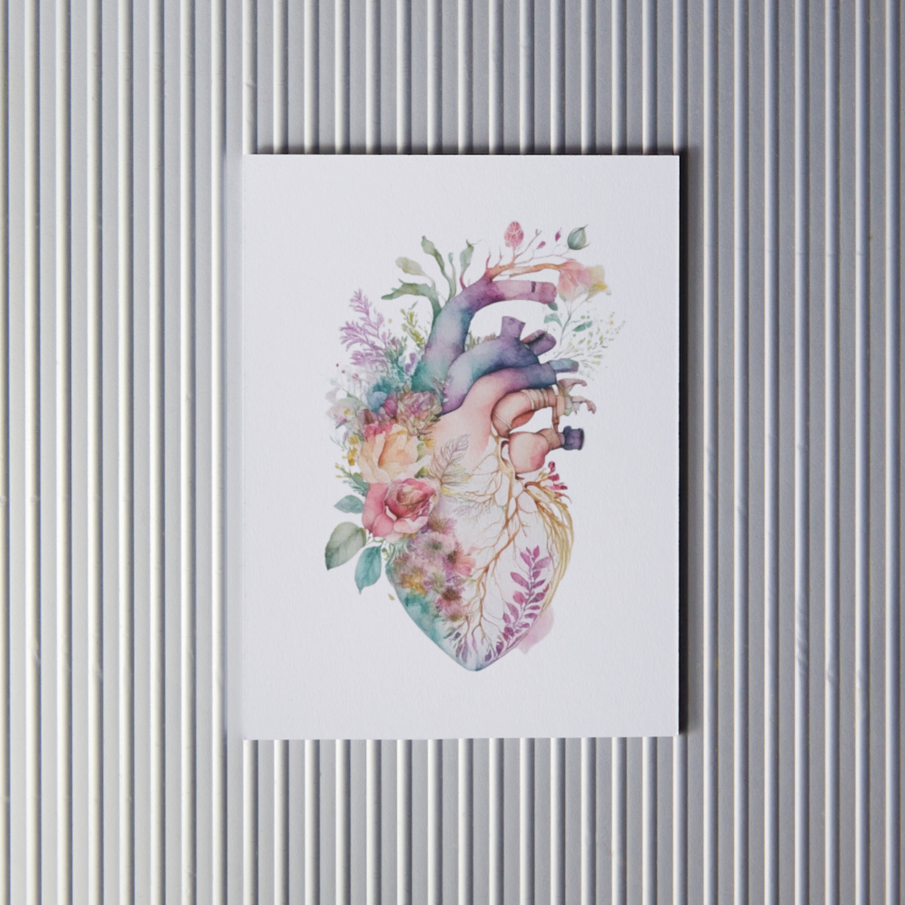 Watercolor Floral Human Heart Anatomy Art,gift,cardiologist Nurse Gift ...