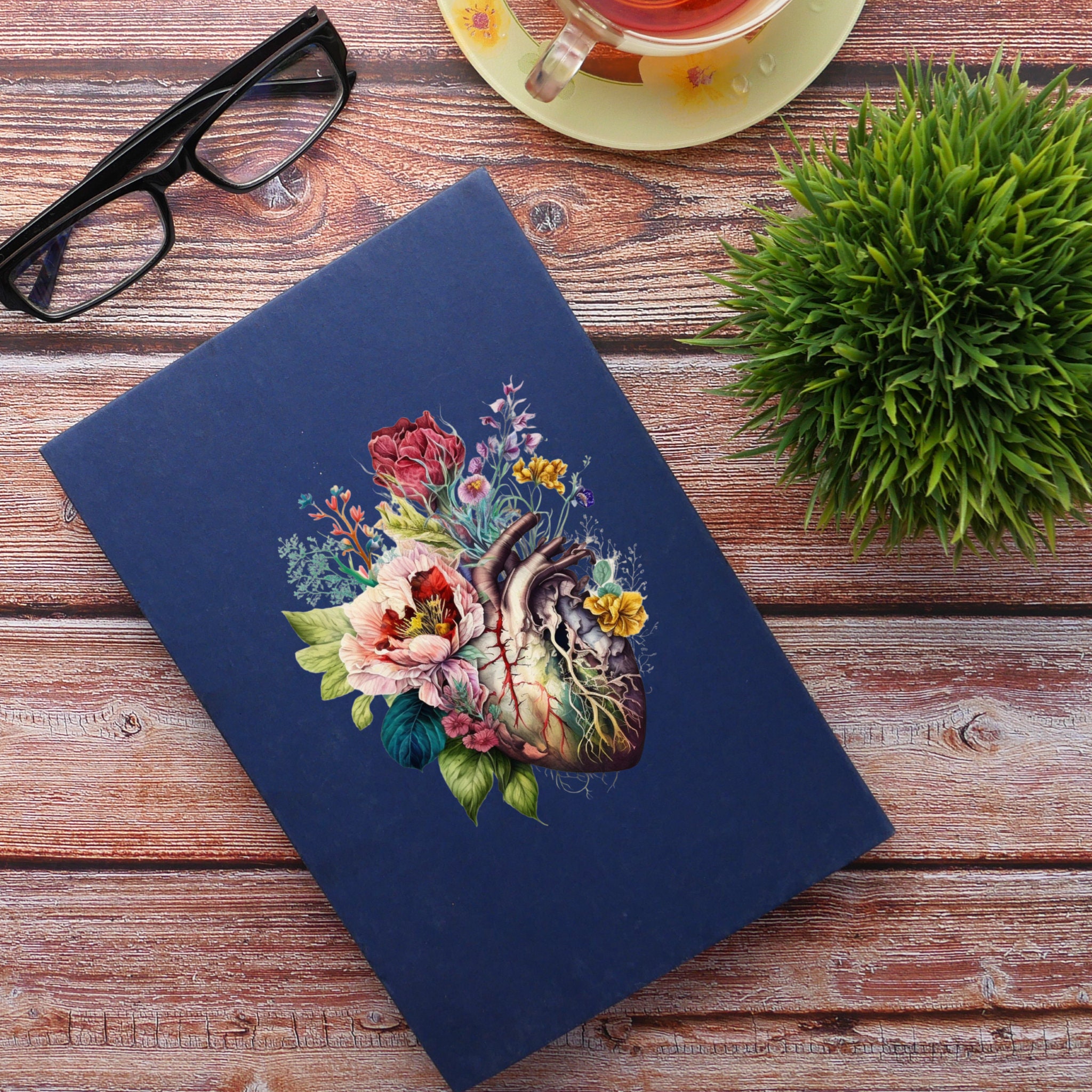 Watercolor Floral Human Heart Anatomy Art Print (digital Download) - Etsy