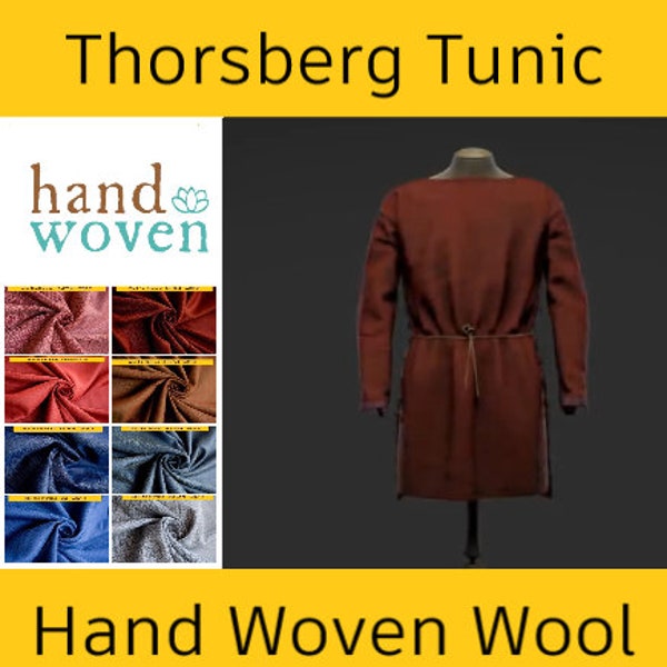 to chooseThorsberg Tunic made of hand woven wool fabric Thin Diamond with hems