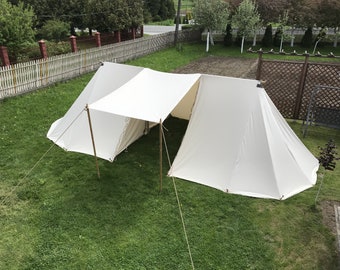 Long Double Tent - 3 x 12 m - cotton