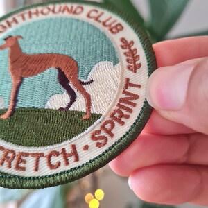 Retro Sighthound Club for Ironing, Embroidered Patch Application Ironing Image, Scouts Patch, Dog Lovers Gift, Greyhound Club, badge image 5