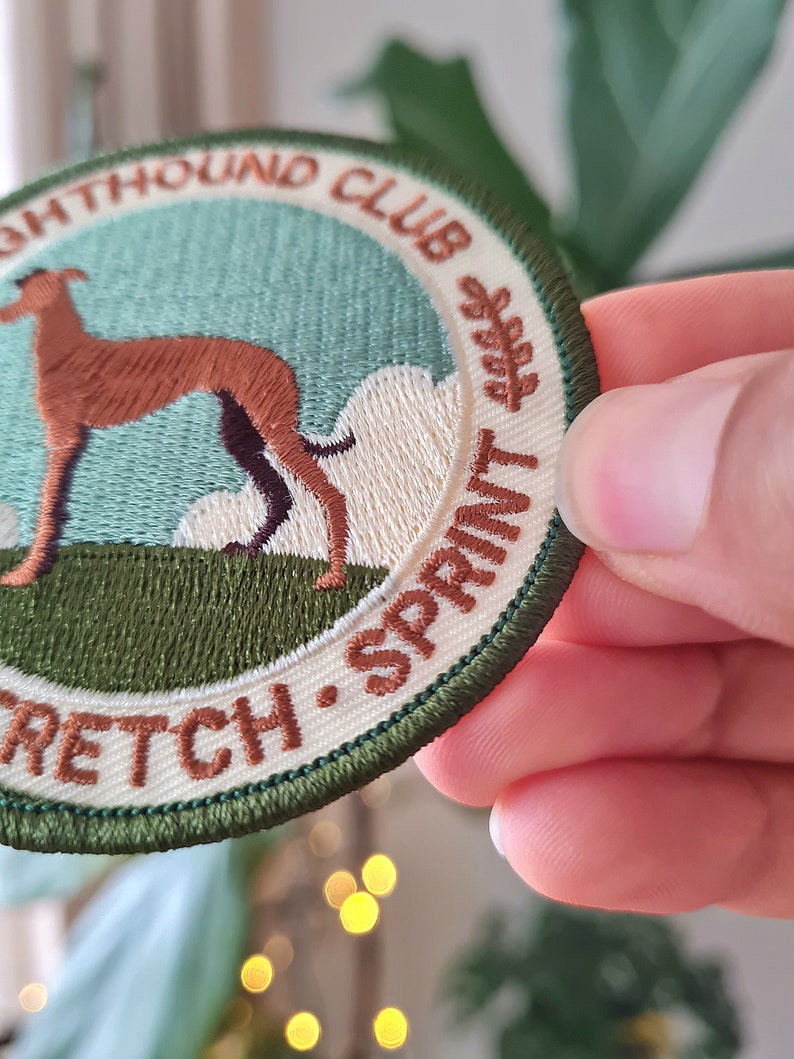 Retro Sighthound Club for Ironing, Embroidered Patch Application Ironing Image, Scouts Patch, Dog Lovers Gift, Greyhound Club, badge image 5