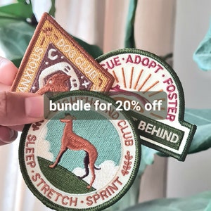 Retro Sighthound Club for Ironing, Embroidered Patch Application Ironing Image, Scouts Patch, Dog Lovers Gift, Greyhound Club, badge image 6