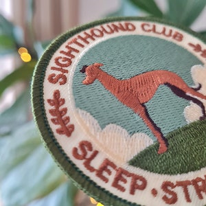 Retro Sighthound Club for Ironing, Embroidered Patch Application Ironing Image, Scouts Patch, Dog Lovers Gift, Greyhound Club, badge image 3