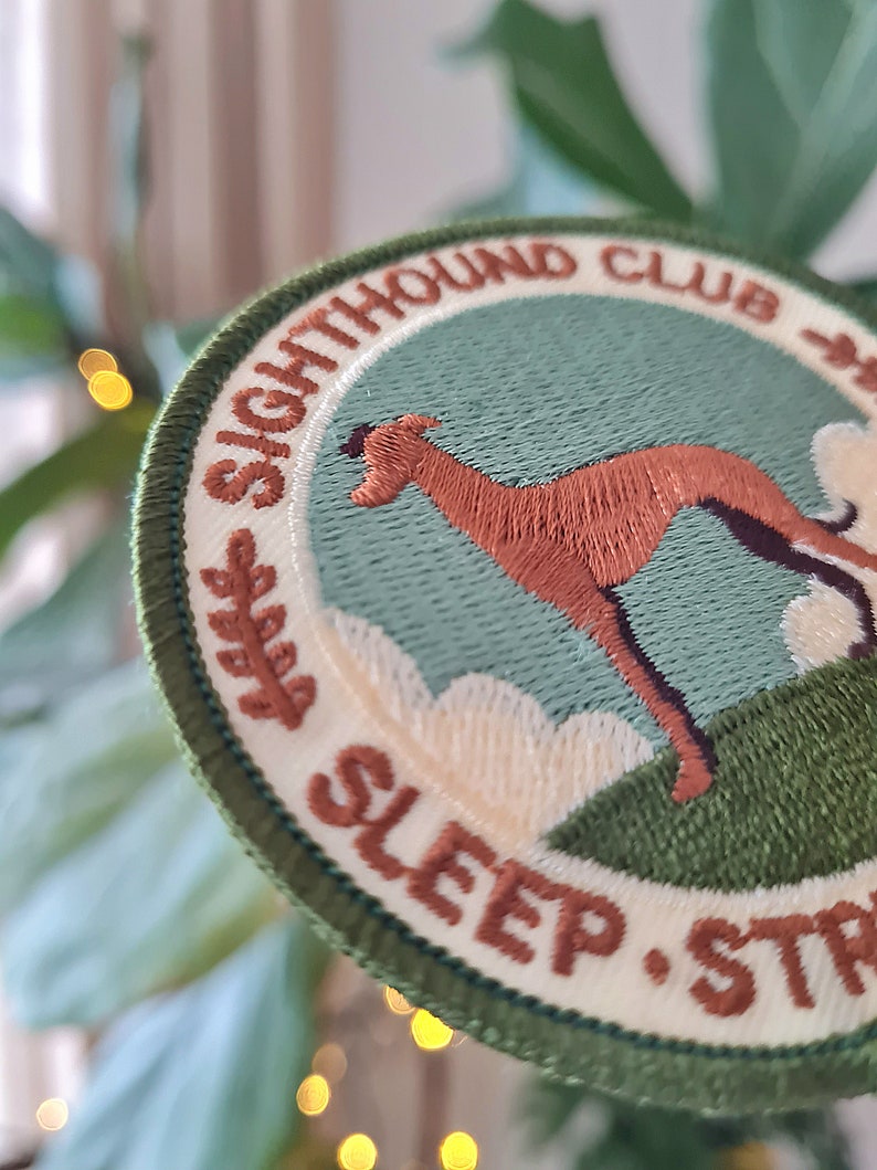 Retro Sighthound Club for Ironing, Embroidered Patch Application Ironing Image, Scouts Patch, Dog Lovers Gift, Greyhound Club, badge image 3