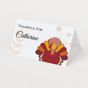 Editable Thanksgiving Place Cards | Thanksgiving Table Decor | Thanksgiving Turkey Tags | Printable Place Cards