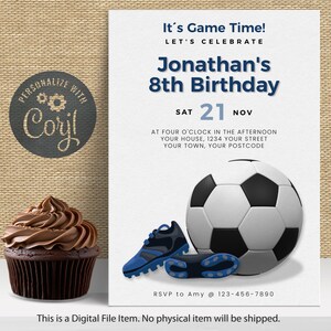 Soccer Birthday Invitation Digital | Soccer Birthday Party | Editable Sports Invitation | Football Invitation | Football Birthday