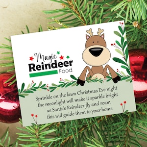 Etichetta alimentare per renne magiche - Etichetta stampabile per borsa regalo per alimenti per renne di Natale - Download istantaneo