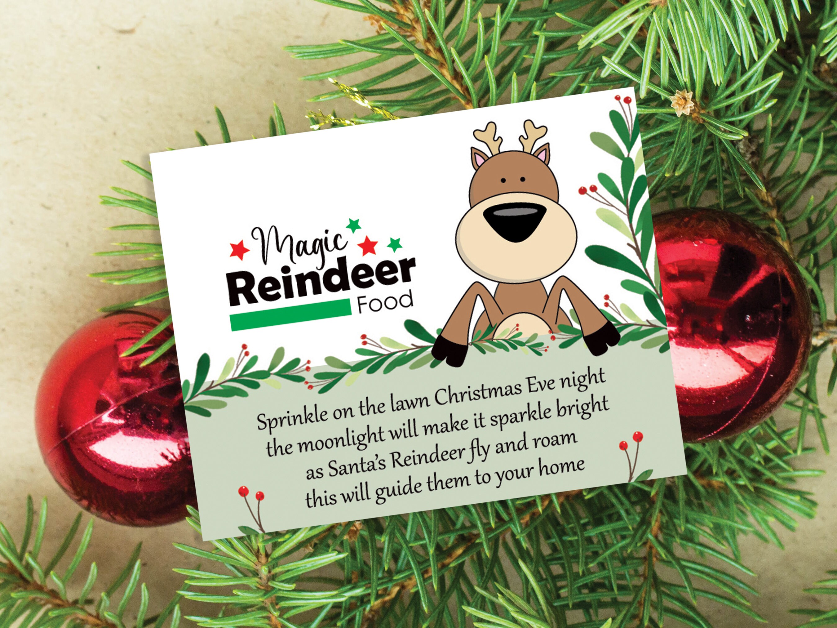 Magic Reindeer Food Label - Printable Christmas Reindeer Food Gift Bag ...
