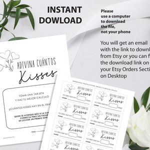 Bachelorette Party Games Spanish Despedida de Soltera Juegos Bridal Shower en Español Instant Download Printable Games Black and White image 4