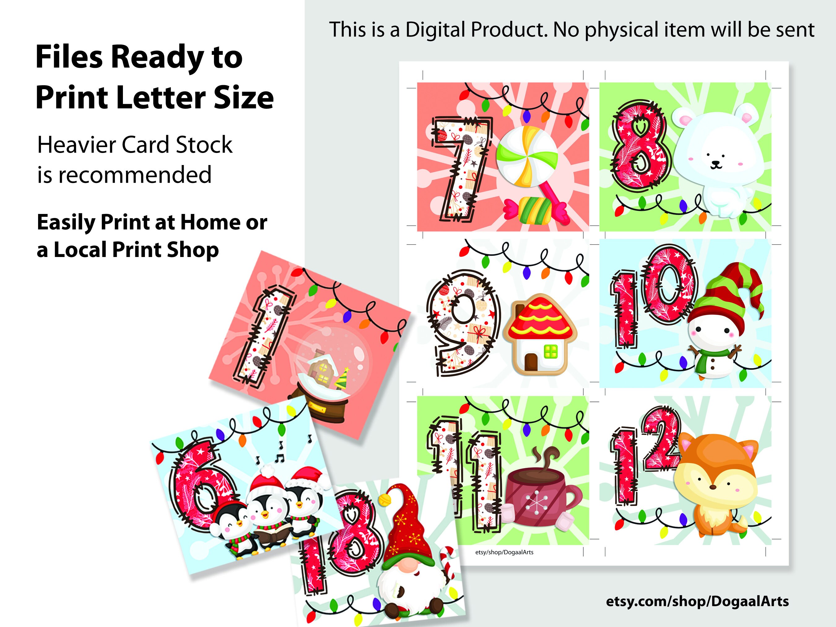Printable Advent Calendar for Kids | Instant Download | Christmas ...