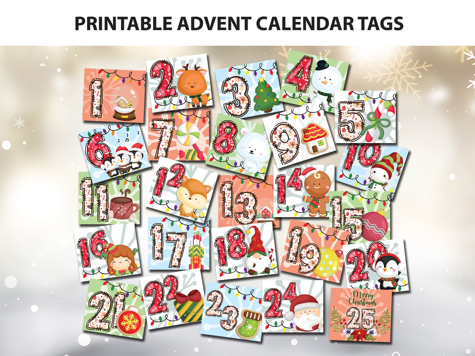 Printable Advent Calendar for Kids | Instant Download | Christmas ...