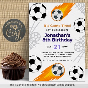 Soccer Birthday Invitation | INSTANT DOWNLOAD | Soccer Birthday Party | Editable Sports Invitation | Football Invitation | Football Birthday