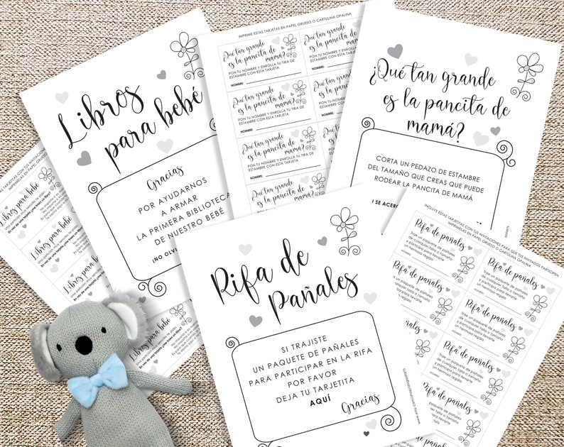 Spanish Baby Shower Games Black and White Printable Shower Games en español image 7