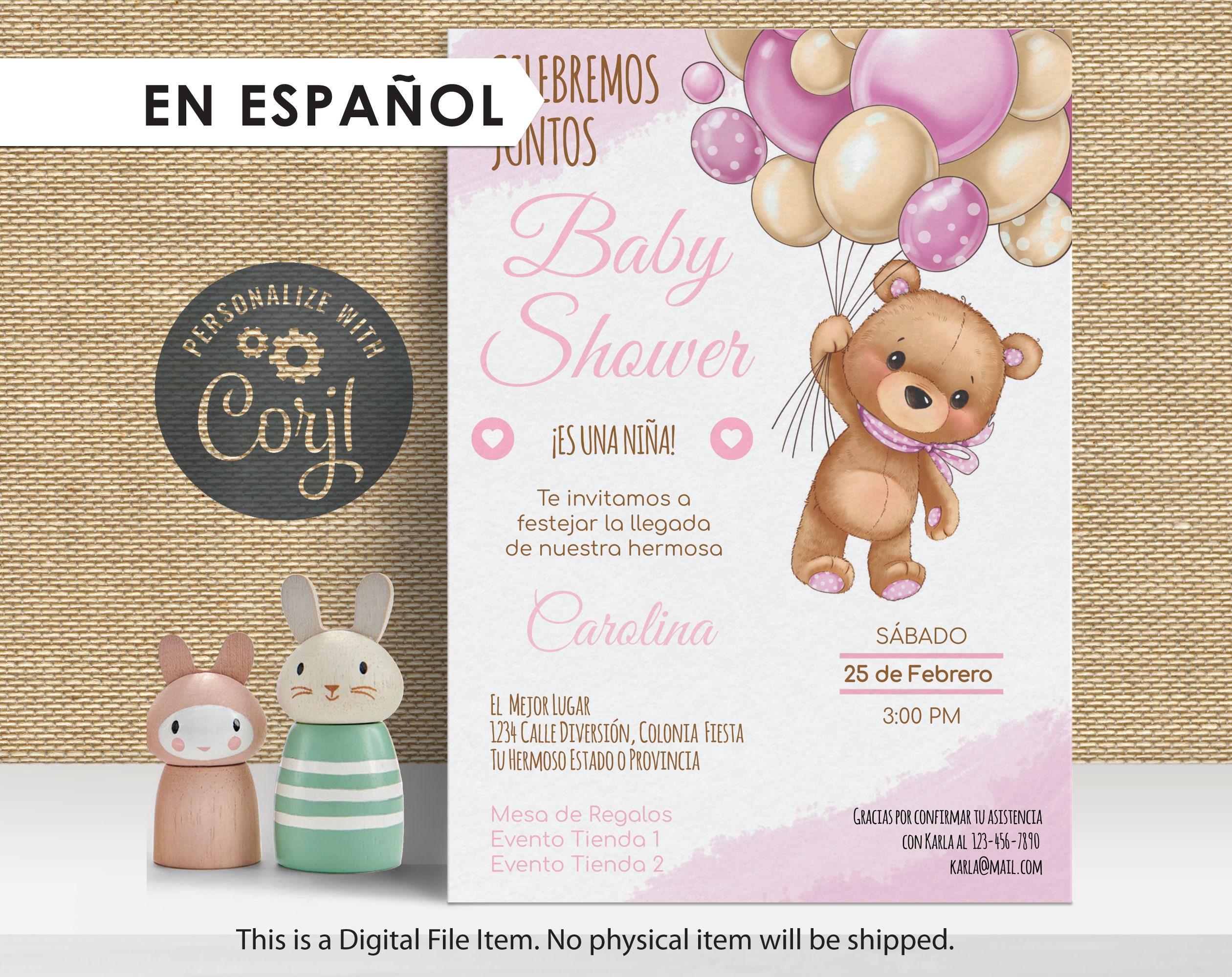 Kit Decoración Globo Bebé Baby Shower Niña Rosa Nena