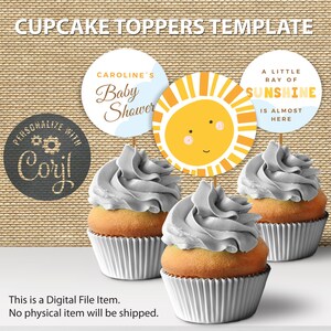 Sunshine Baby Shower Cupcake Toppers: Gender Neutral (Digital Download)