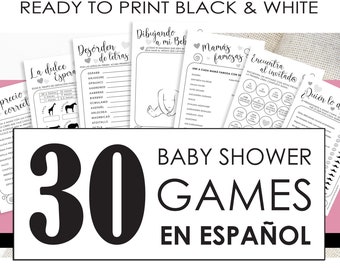 Spanish Baby Shower Games Black and White Printable Shower Games en español