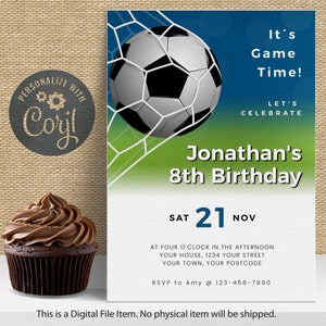 Soccer Birthday Invitation Digital | Soccer Birthday Party | Editable Sports Invitation | Football Invitation | Football Birthday