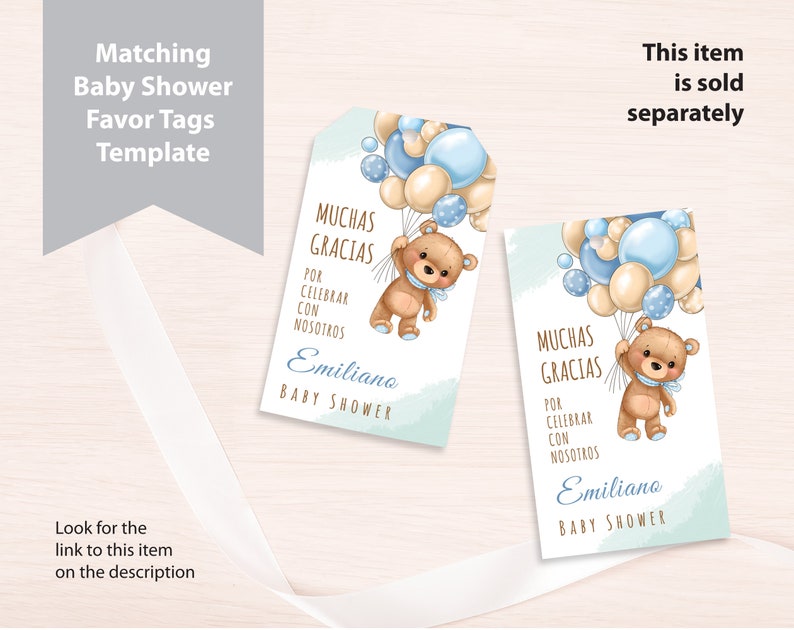 Spanish Diaper Raffle Sign and Diaper Raffle Invitation Insertteddy