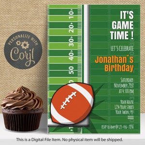 Football Birthday Invitation | Instant Download | Sports Themed Birthday | Edit with CORJL | Printable Invitation