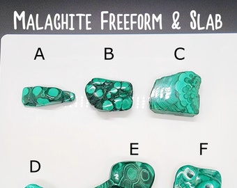 Malachite Freeform and Slab, Crystal